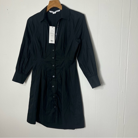 NWT Veronica Beard Polina Button-Front Pleated Shirt Dress - Picture 6 of 8